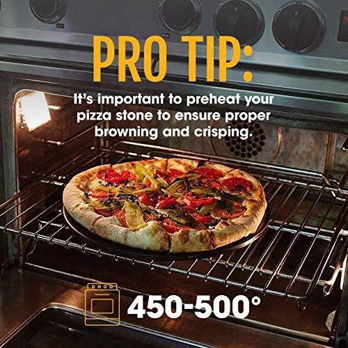 Heritage 15" Ceramic Pizza Stone Set - Non-Stick, Stain-Free with Bonus Cutter - Black - CookCave