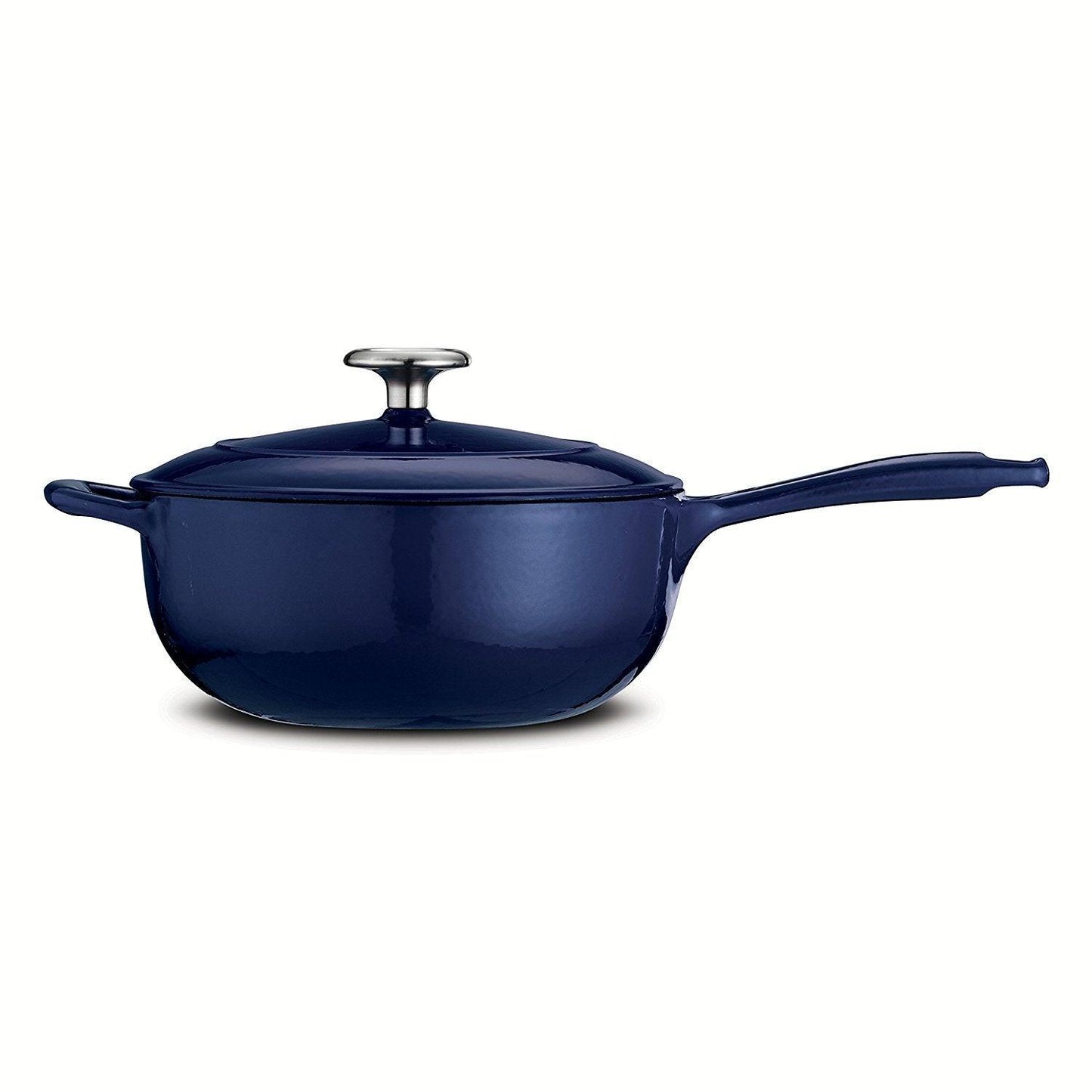 Tramontina Covered Saucier Enameled Cast Iron 3-Quart, Gradated Cobalt, 80131/071DS - CookCave