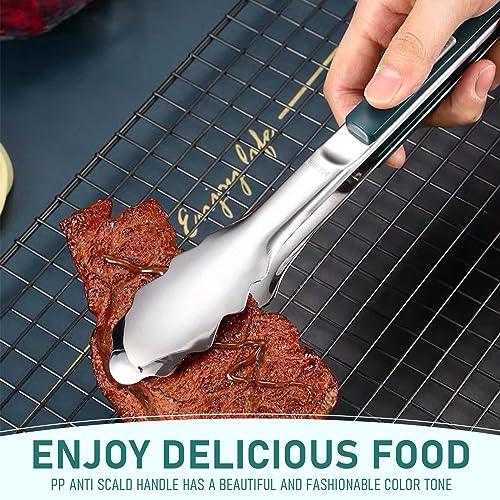 DSPZGU Grill Tongs for Grilling,Small Tongs Mini tongs Upgrade sliding lock for easy opening, Non-Slip Grip for Cooking, Baking, BBQ Resistant - CookCave