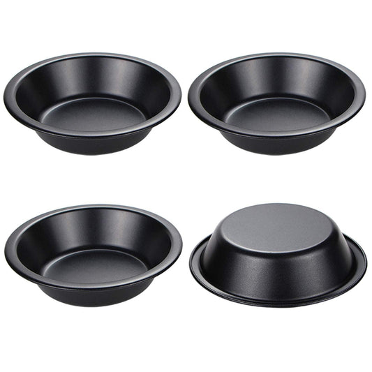 Webake Mini Pie Pans 5 Inch Pie Tins, 4 Pack Nonstick Round Bread and Meat Bakeware for Oven and Instant Pot Baking - Black - CookCave