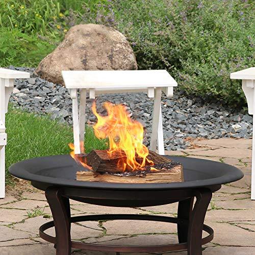 Sunnydaze Steel Replacement Fire Bowl for DIY or Existing Fire Pits - Black High-Temperature Paint Finish - 23-Inch - CookCave