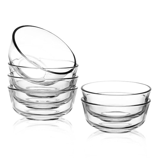 Sweejar 8 oz Glass Bowls Set(6 pack),Small Bowls for Kitchen,Dessert Bowls for Ice Cream,Snack Bowls,Side Dishes,Small Serving Bowls for Dipping,Prep - CookCave