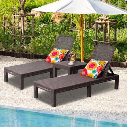 DIMAR GARDEN Outdoor Chaise Lounge,Resin Pool Lounge Chair Waterproof Recliner,Mocha - CookCave