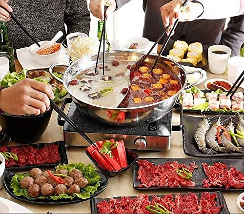 Shabu Shabu Hot Pot. 304 Premium Stainless Steel Hot Plate Cookware Set Ramen Cooker, Hot Pot Soup Base Korean BBQ Multi Cooker Stainless Steel Pot Set, 11"(28cm) Pot with Divider - CookCave