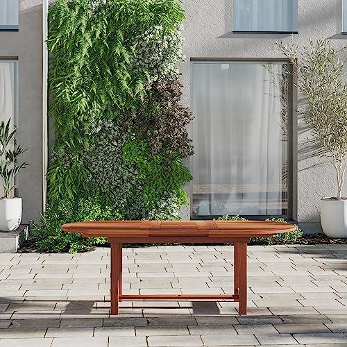 Amazonia Lemans 7-Piece Outdoor Dining Table Set | Eucalyptus Wood and Wicker Chairs| Ideal for Patio and Indoors - CookCave