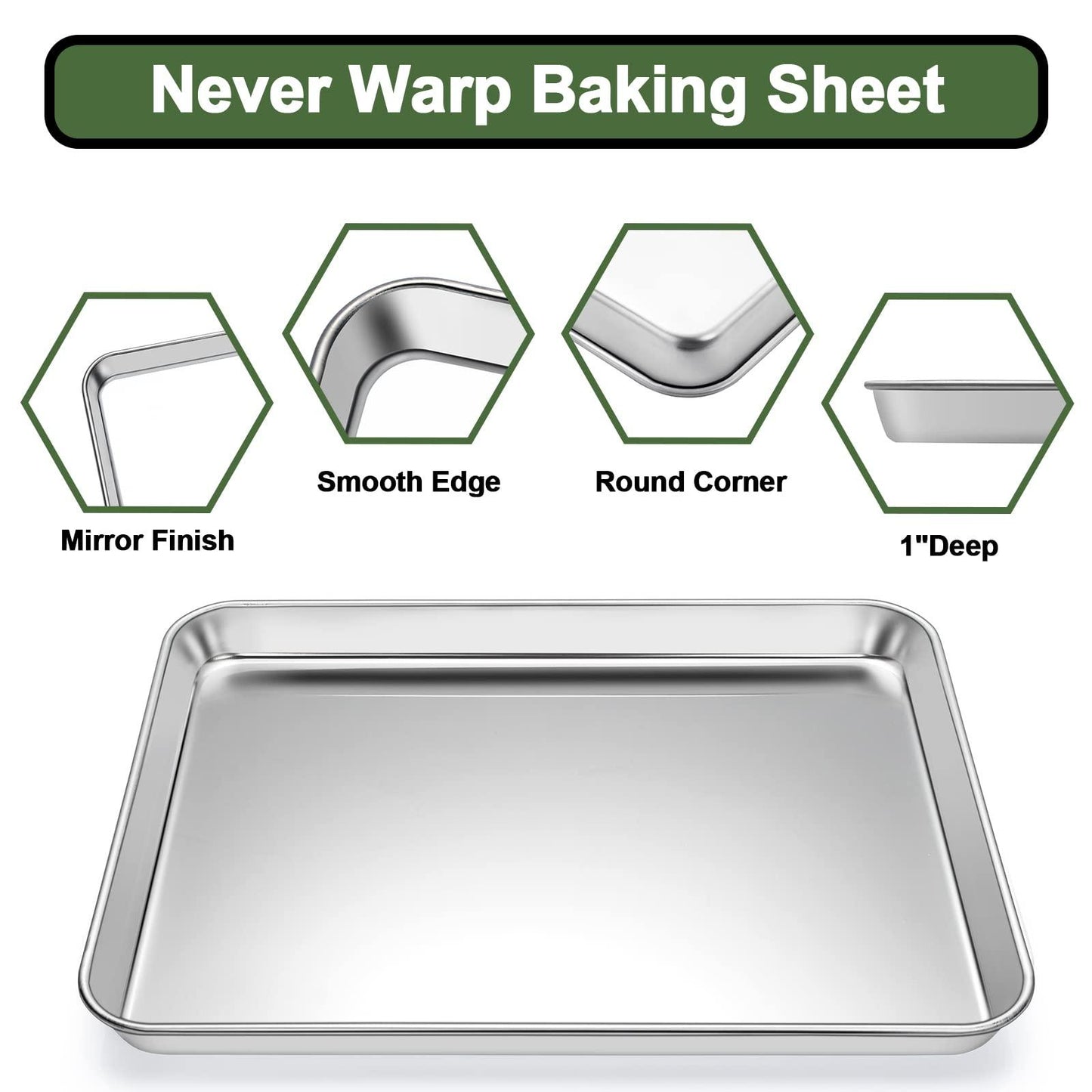 Baking Sheet Tray Cooling Rack with Silicone Mat Set, Stainless Steel Cookie Pan For Oven, Set of 9 (3 Sheets + 3 Racks Mats), Warp Resistant & Heavy Duty Easy Clean, Grey - CookCave