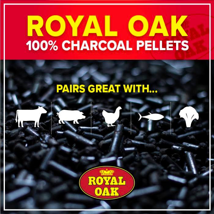 Royal Oak 100 Percent Charcoal Hardwood Pellets for Real BBQ Flavor, Grilling and Smoking, High Heat, Resists Water, Easy to Clean, 30 Pound Bag - CookCave