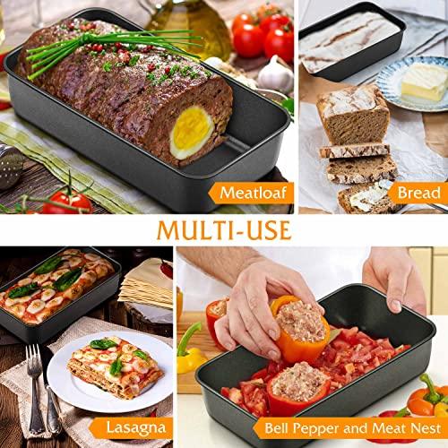 TeamFar Nonstick Loaf Pans, 9¼" × 5" Bread Loaf Meatloaf Baking Pan, with Stainless Steel Core for Baking Bread, for Home/Kitchen, Healthy & Heavy-Duty, Release & Clean Easily, Set of 2 - CookCave