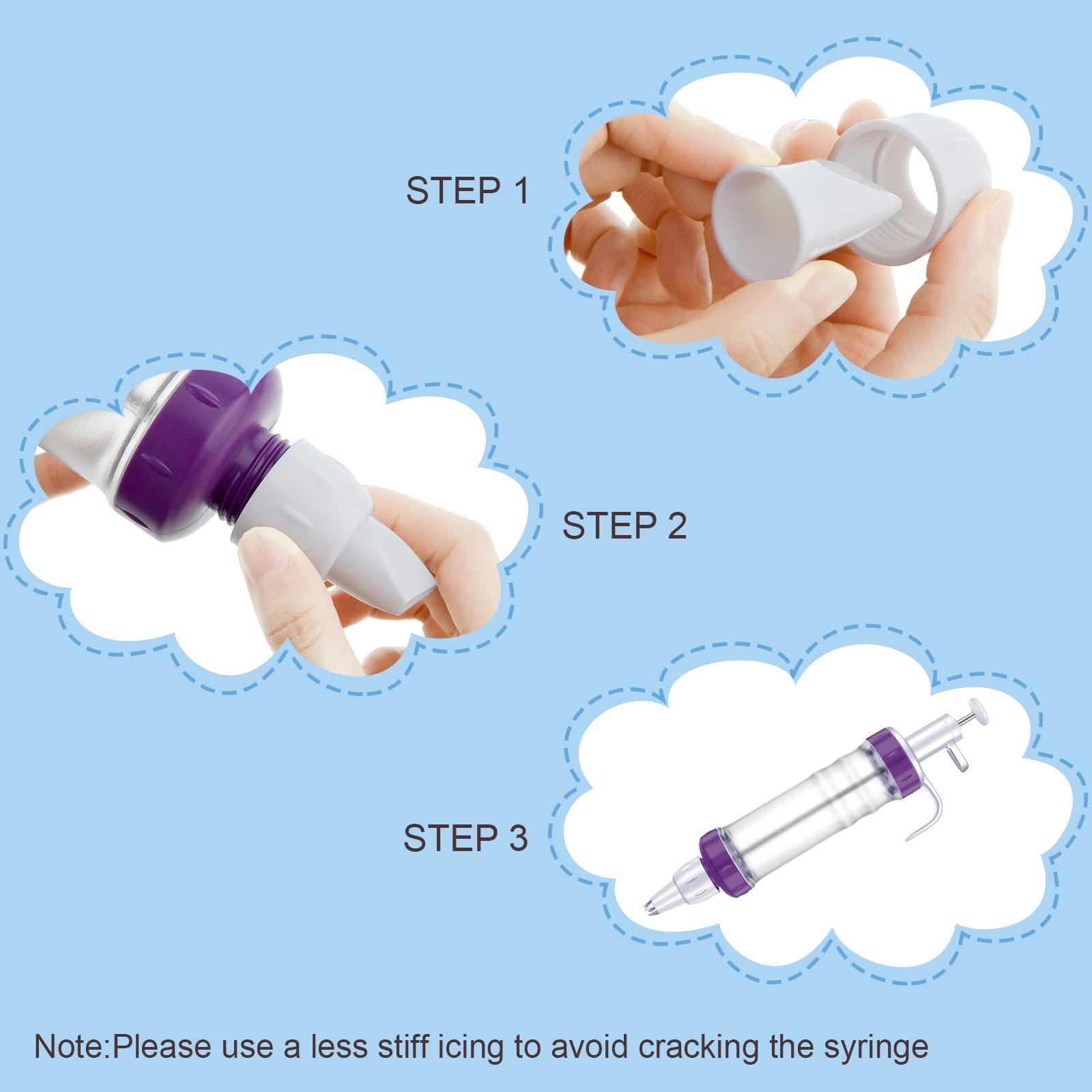 Dessert Decorating Syringe Set, Cupcake Frosting Filling Injector with 7 Plastic Icing Nozzles and 3 Cream Scrapers Dessert Cream Piping Syringe Nozzles Kits for Cake - CookCave