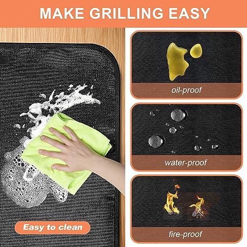 Azadx 48 x 65 inch Under Grill Mat for Outdoor Grill Double-Sided Fireproof Grill Pad for Fire Pit Grill Mat to Protect Deck BBQ Mat for Under BBQ Easy to Clean Oil-Proof Waterproof Fire Pit Mat - CookCave