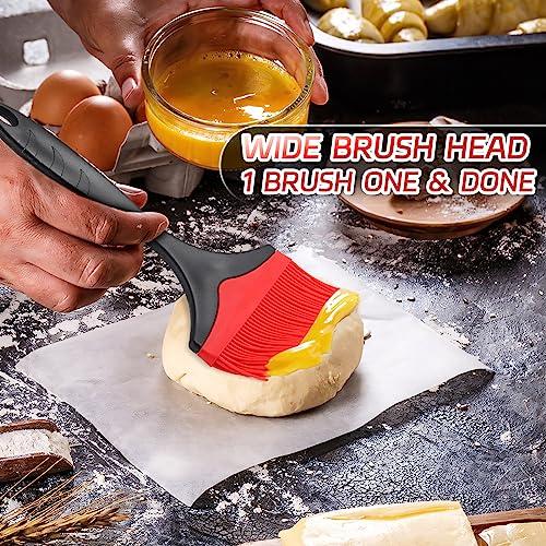 Large Silicone Basting Pastry Brush - 3.95inch Extra Wide Silicone Basting Brush for Grilling,Heat Resistant Brushes Spread Oil Butter Sauce for Cooking Baking BBQ,Dishwasher Safe,Set of 2 - CookCave