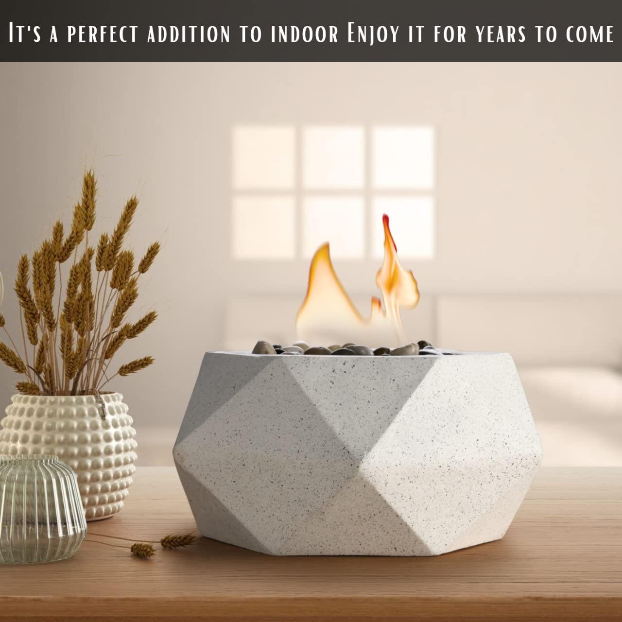 Arzal Tabletop Fire Pit | Table top Firepit with Lid | Stylish Indoor & Outdoor Fireplace | Smore Maker Firepit - Modern Personal Portable Fireplace | Perfect for Decoration & Outdoor Parties - CookCave
