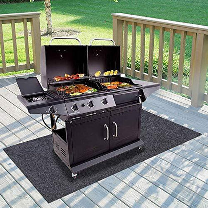 Gas Grill Mat,BBQ Grilling Gear for Gas/Absorbent Grill Pad Lightweight Washable Floor Mat to Protect Decks and Patios from Grease Splatter,Against Damage and Oil Stains(36”×47“) - CookCave