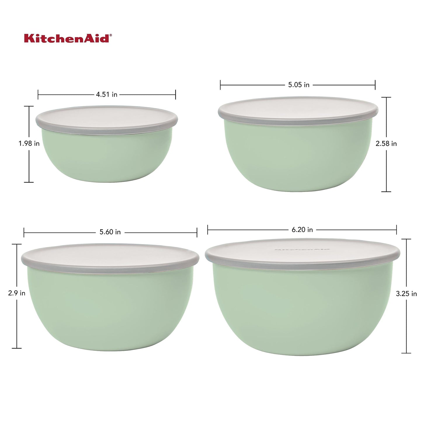 KitchenAid Prep Bowls with Lids, Set of 4 - CookCave