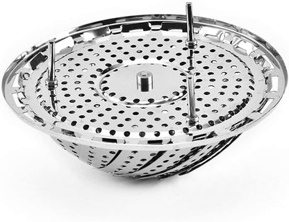 Vegetable Steamer Basket Premium Stainless Steel - Folding Collapsible Rust-Free for Easy Storage and Stay Fresh-Adjustable To Different Pots & Pans - CookCave