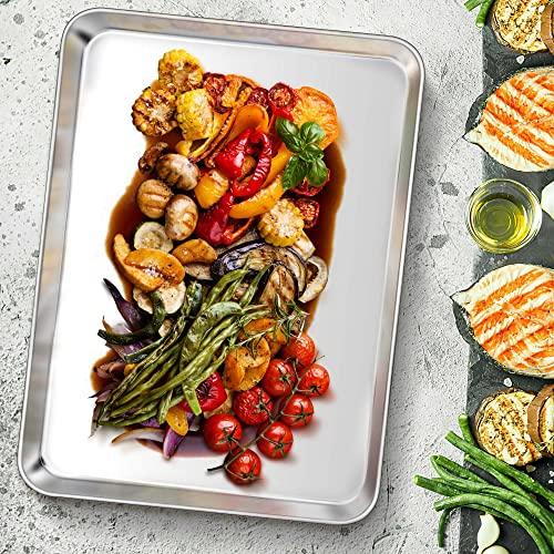 TeamFar Baking Sheet, 17.6’’ x 13’’ x 1’’ Stainless Steel Large Cookie Sheet Baking Tray Pan for Oven, Non-Toxic & Healthy, Rust Free & Heavy Duty, Mirror Finish & Dishwasher Safe - CookCave