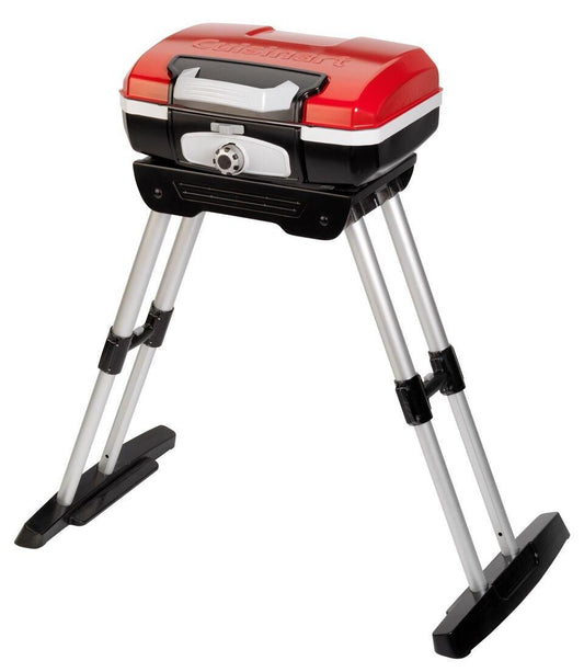 Cuisinart CGG-180 Petit Gourmet Portable Gas Grill with VersaStand, Red - CookCave