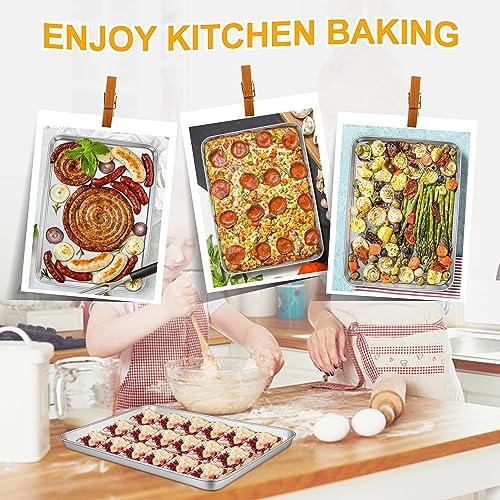 16 In Stainless Steel Baking Sheet, Joyfair Commercial Cookie Sheet for Oven, Large Baking Pan Tray for Bacon, Steak, Salmon, Heavy Duty & Non-toxic, Mirror Finish & Dishwasher Safe, 16 x 12 Inch - CookCave