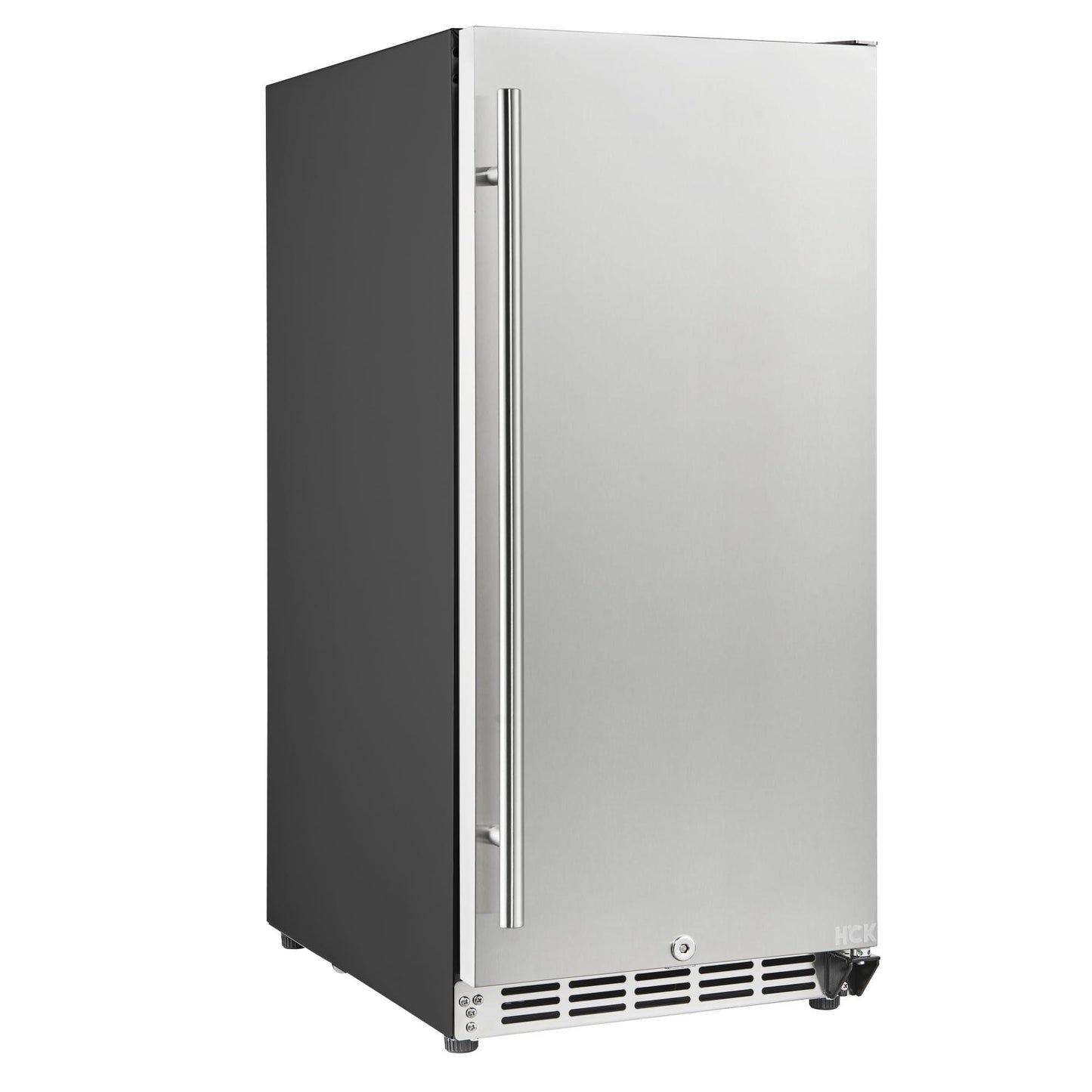HCK Beverage Refrigerator Under Counter Fridge 15 Inch,3.18 Cu.Ft Built-in or Freestanding,Single Door Stainless Steel Reversible Door,Indoor or Outdoor for Home and Commercial Use BC-90-BLK - CookCave