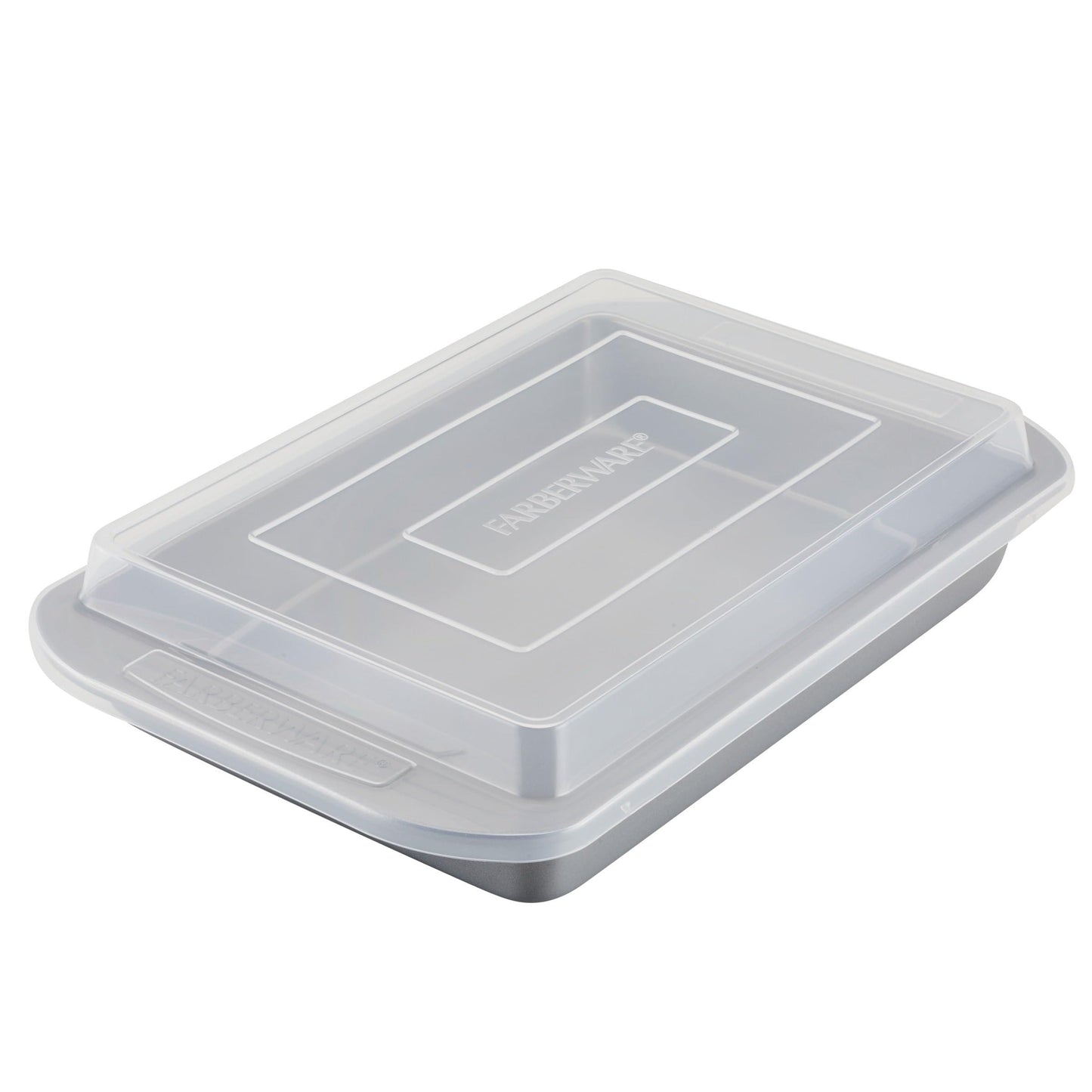 Farberware Nonstick Bakeware Baking Pan With Lid / Nonstick Cake Pan With Lid, Rectangle - 9 Inch x 13 Inch, Gray - CookCave