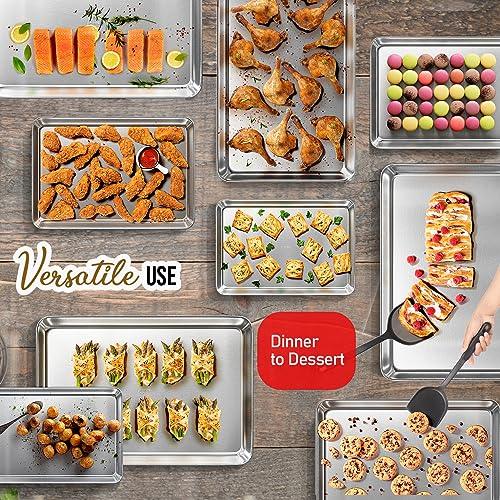 Eatex Aluminum Baking Sheet Set, 2 Pack Cookie Sheet Set, 18” x 13” Steel Baking Pan Set, Quality Cookie Sheets for Baking Nonstick, Half Sheet Baking Pans Set, Baking Sheets for Oven, Half Sheet Pan - CookCave