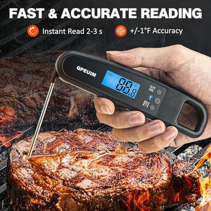 Digital Meat Thermometer Instant Read Meat Thermometer for Cooking Kitchen Food Candy with Backlight and Magnet for Oil Deep Fry BBQ Grill Smoker Thermometer by QPEUIM - CookCave