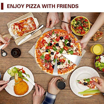 TeamFar Pizza Pan, 12 inch Pizza Pan Set Round Pizza Oven Baking Pans Tray Stainless Steel for Home Restaurant Party, Healthy & Heavy Duty, Dishwasher Safe & Easy Clean - Set of 4 - CookCave