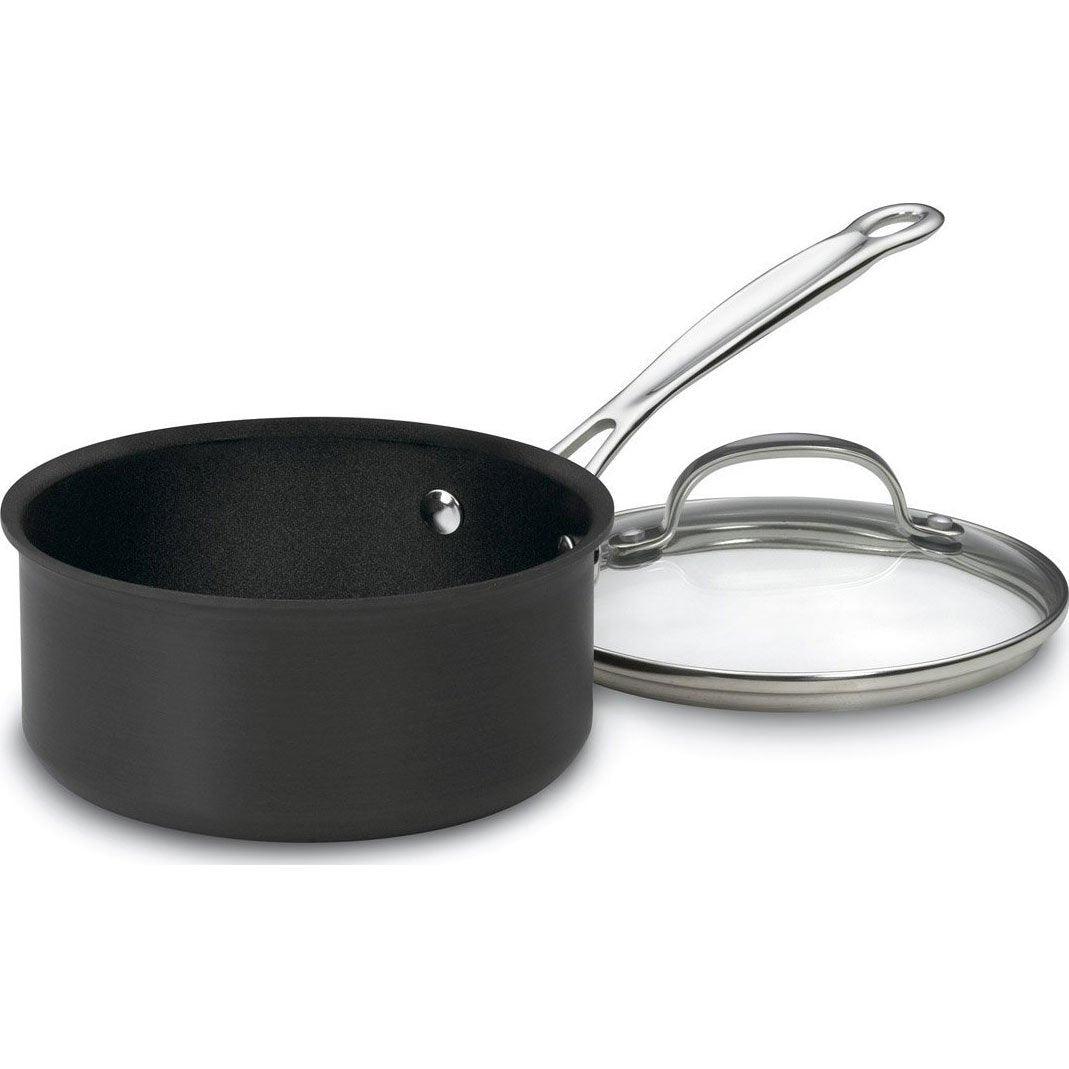 Cuisinart Chef's Classic Nonstick Hard-Anodized 1.5-Quart Saucepan with Lid, Black - CookCave