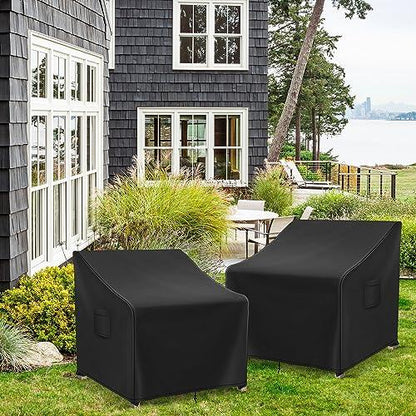 Richwon Outdoor Swivel Chair Covers Waterproof, Outdoor Rocking Chair Covers 2 Pack, Patio Chair Covers for Outdoor Furniture Fits up to 31.5W x 33.5D x 36H inches, Black - CookCave