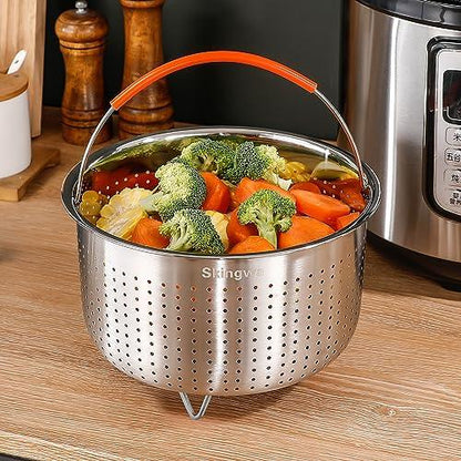 Steamer Basket for Instant Pot, Vegetable Steamer Basket Stainless Steel Steamer Basket Insert for Pots (6qt) - CookCave