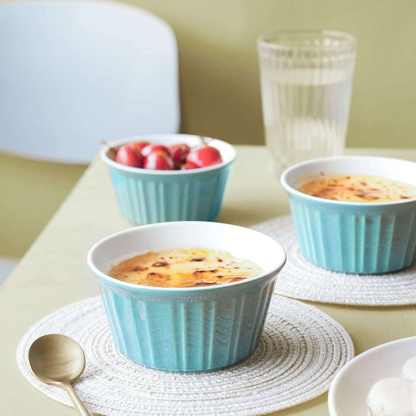 LIFVER 6 oz Ramekins, Small Mini Baking Ceramic Ramekins Creme Brulee Ramekins, Classic Style Porcelain Ramekins, Baking Souffle Ramekins Bowls, Set of 6,Blue - CookCave