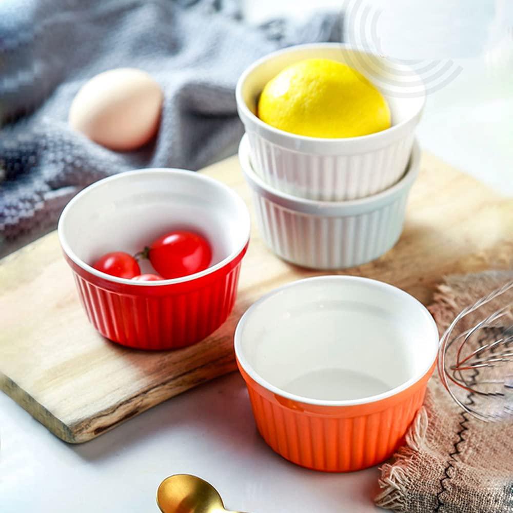 YAZYLIFE Ramekins 6oz Oven Safe,Creme Brulee Ramekins and Souffle Dishes,Porcelain Ramekin Baking Bowls,Dipping Sauce Dish.Pudding Cups,Set of 6,Colorful. (Colorful) - CookCave