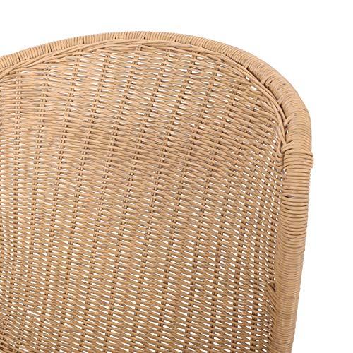 Christopher Knight Home Dinah Outdoor Wicker Dining Chair (Set of 2), Light Brown, Black - CookCave