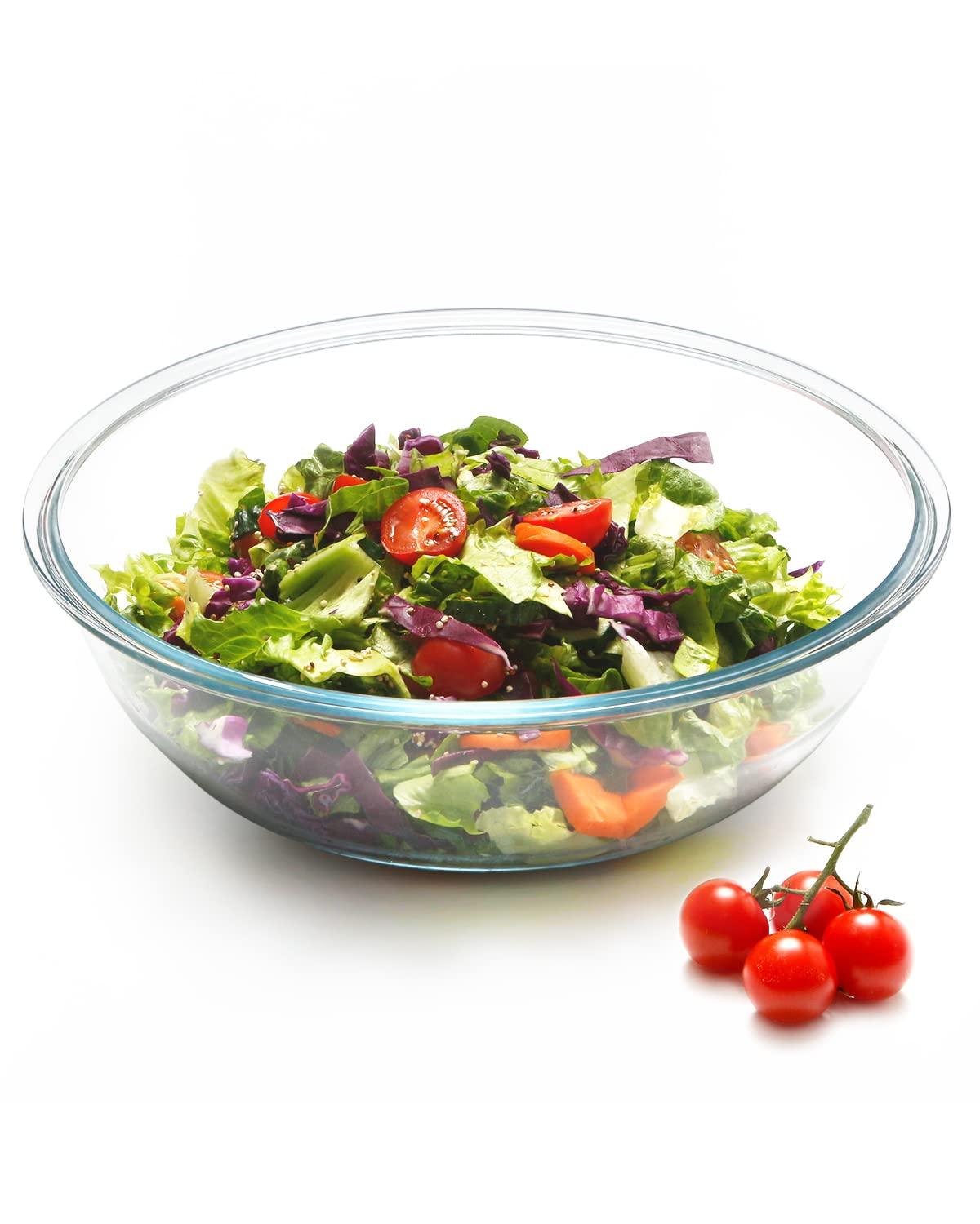 NUTRIUPS Large Glass Mixing Bowl, Large Salad Bowl for Serving (5 QT) - CookCave