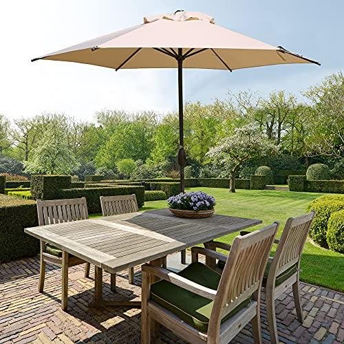 Abba Patio 7.5' Patio Umbrella Market Umbrella Outdoor Table Umbrella with Push Button Tilt & Crank for Patio, Beige - CookCave