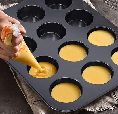 Cezoyx 4 Pack Nonstick Muffin Pan, 12 Cup Carbon Steel Cupcake Pan Muffin Baking Pan for Making Muffins or Cupcakes - CookCave