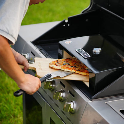 BakerStone Pizza Oven Box Kit With Wood Pizza Peel/Spatula, Turning Peel And Dust Cover, Five-sided Pizza Stone Enamel Outdoor Pizza Oven For Gas Grill Top Baking Ovens, O-ABDHX-O-000, Original Series - CookCave