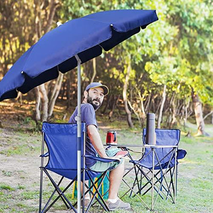 AMMSUN 6FT Portable Picnic Outdoor Canopy Sunshade Beach Umbrella with Tilt Function, Small Patio Umbrella - UPF 50+ protection Beach Chair Umbrella 6' Blue - CookCave