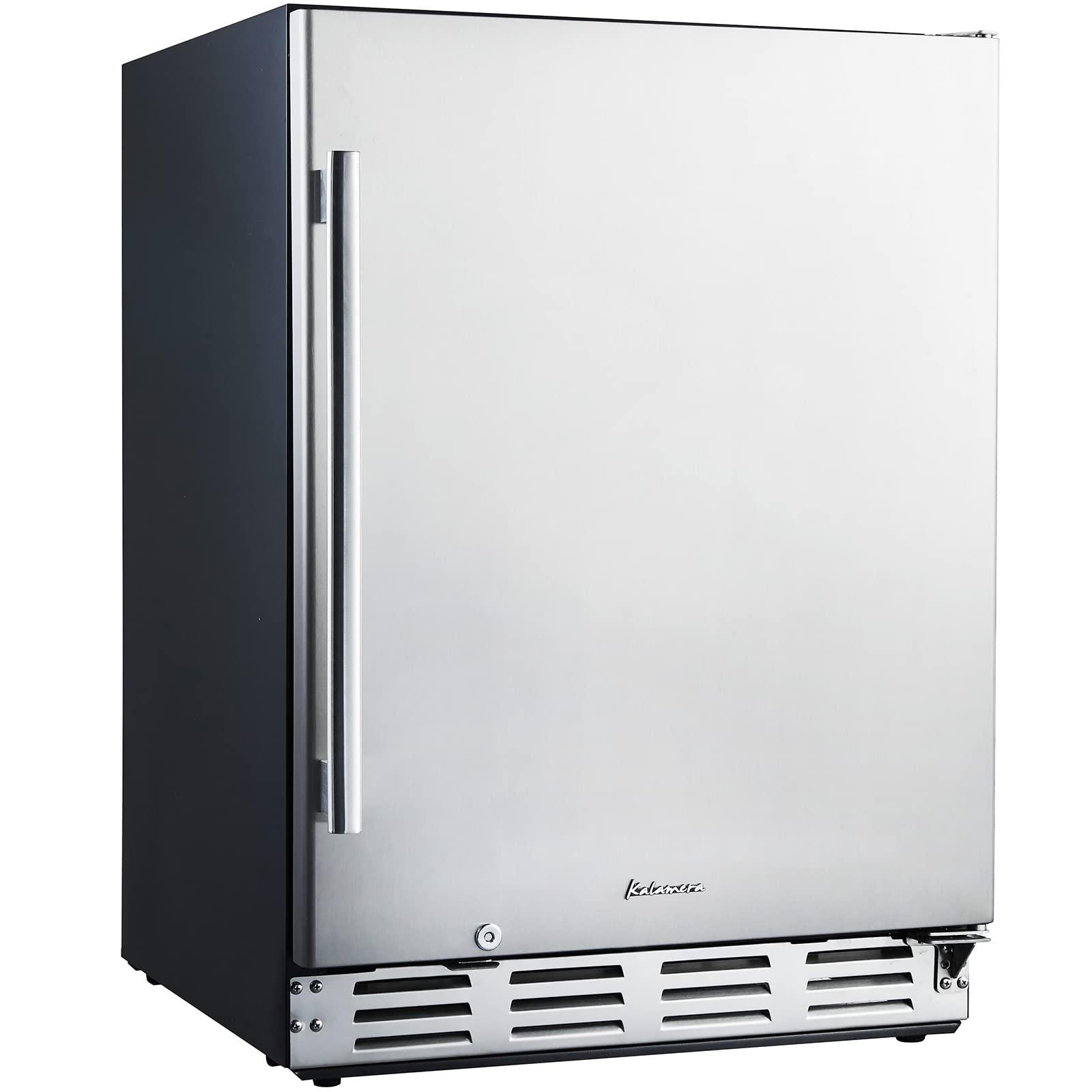 Kalamera Beverage Refrigerator, 24 inch Under Counter Beverage Cooler for 154 Cans w/ 32-41℉ Temperature Range, Beer Fridge with Stainless Steel Door - CookCave