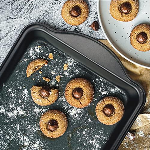 DecorRack Non-Stick Baking Sheet, 15 x 10 Inch Jelly Roll Pan and Cookie Baking Tray, Heavy Duty Bakeware For Oven (Pack of 1) - CookCave