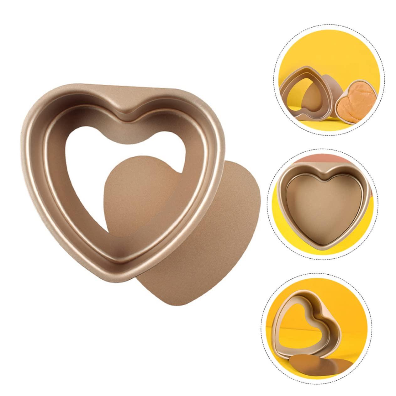 FUOYLOO Diy Baking Cake Bakeware Molds Oven Baking Deep Heart Cake Molds Heart Tart Pan Cake Baking Detachable Baking Plate Metal Cake Pan Heart Stainless Steel Tool Household - CookCave