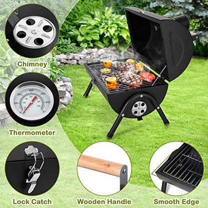 Leonyo Portable Charcoal Grill, Small BBQ Grill, Mini Tabletop Charcoal Grill, Compact Camping Grills for Outdoor Cooking, RV Traveling Picnic, Hibachi Griddle, Backyard Patio, Beach - CookCave