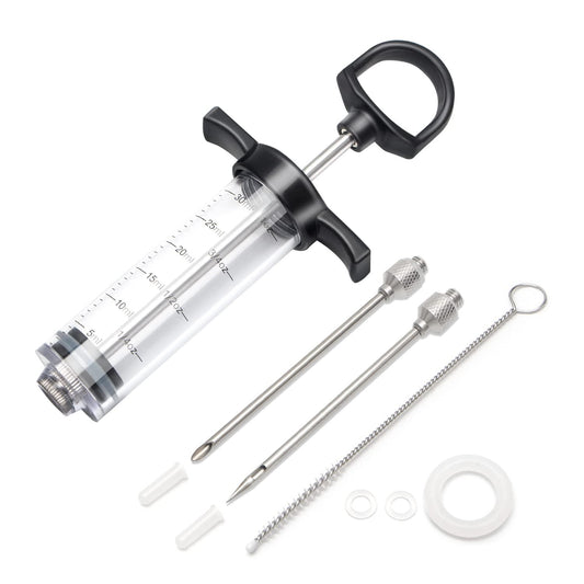 Grill Bump Meat Injector, Meat Injectors for Smoking, Meat Injector Syringe Comes with 2 Marinade Injector Needles; Injector Marinades for Meats, Turkey, Chicken; User Manual Included, 1-oz - CookCave