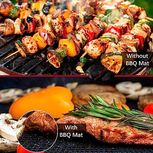 OSVINO Black Grill Mesh Mat 5 Pack Non-stick BBQ Grilling Sheet Liners 16"x12" Reusable Outdoor Barbecue Accessories Works on Gas Charcoal Electric Grill - CookCave