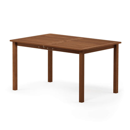 Furinno Tioman Outdoor Dining Table, Natural 35.5"D x 59.0"W x 29.0"H - CookCave