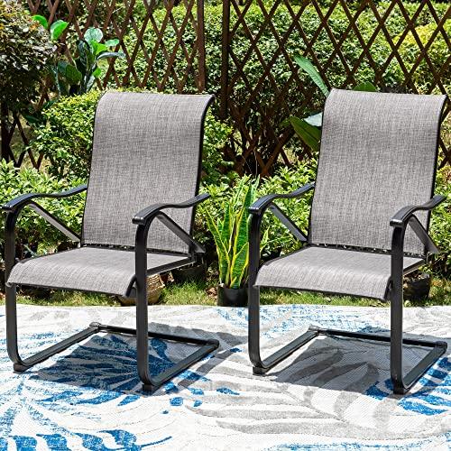 Sophia & William Slingback Patio Chairs, 2 PCS Outdoor Spring Chairs Heavy Duty Patio Chairs, C Spring Motion Chairs Support 300lbs - CookCave