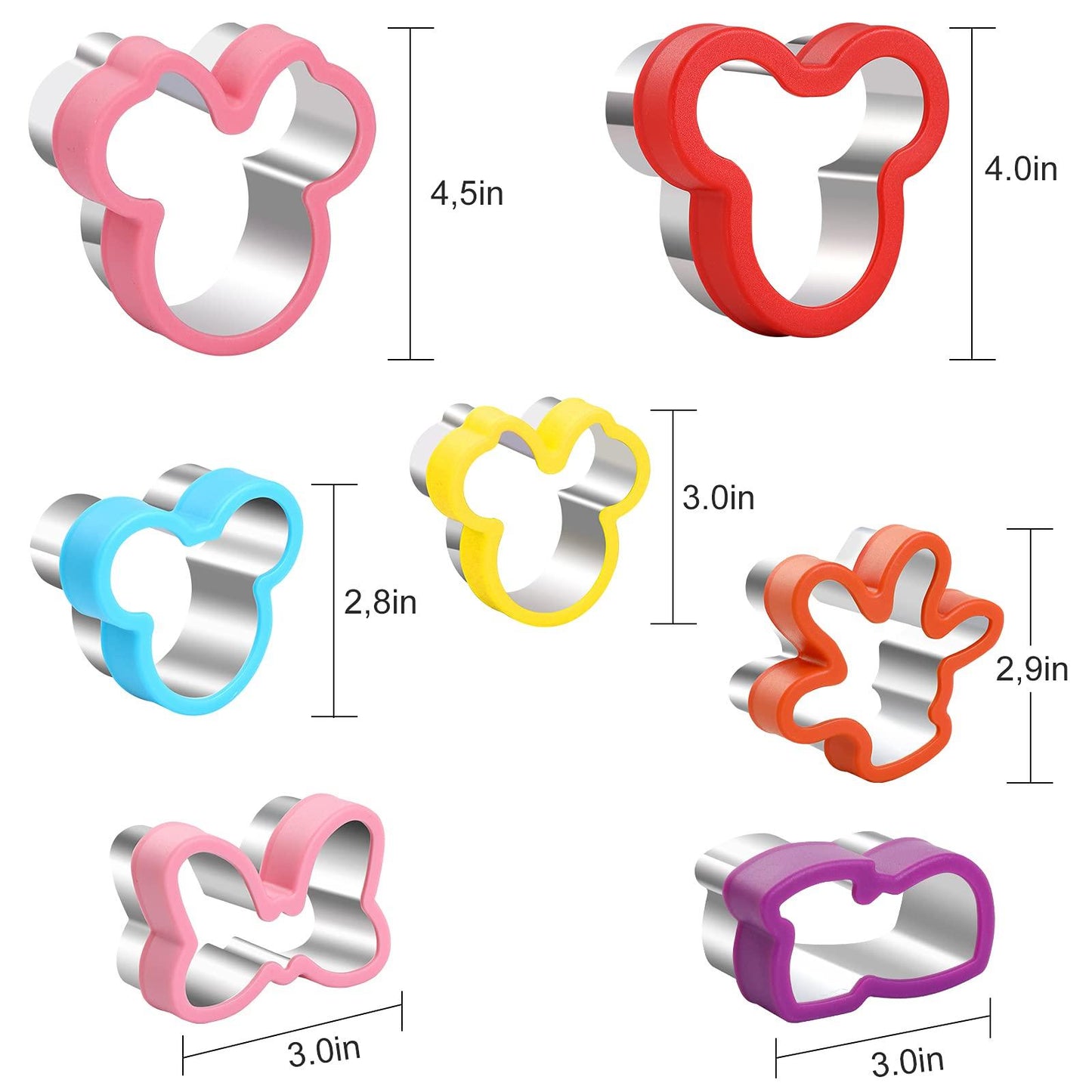 Cookie Cutter set, Head, Glove, Shoe, Bows Shapes Sandwich Cutters Cookie Cutters -Food Grade Cookie Cutter Mold for Kids (7Pack) - CookCave
