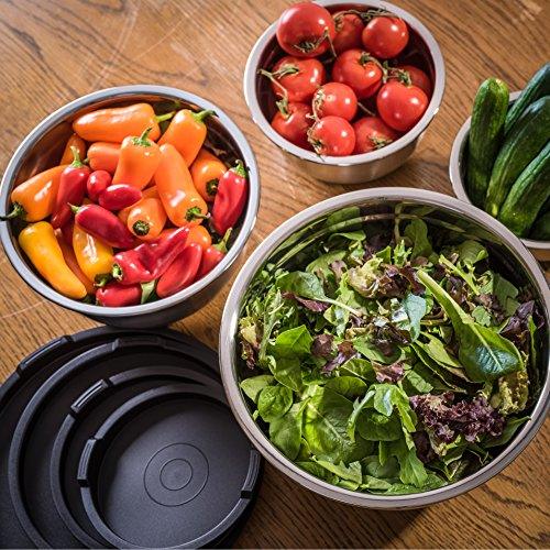 Bellemain Stainless Steel Non-Slip Mixing Bowls with Lids (4-Piece Set) - CookCave