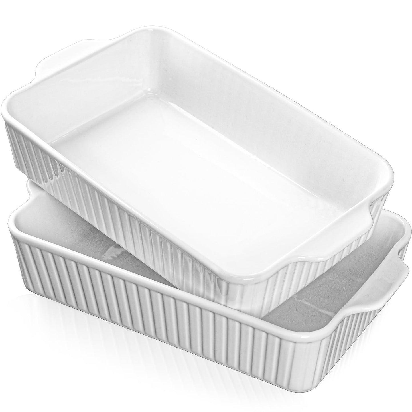 Casserole Dishes for Oven 9x13,2 Pack Ceramic Baking Dish Large & Deep,135 OZ Casserole Dish Set with Handles Durable Bakeware for Lasagna, Roasts, Cake Cooking, Lasagna Pan Sets Nonstick-Microwave - CookCave