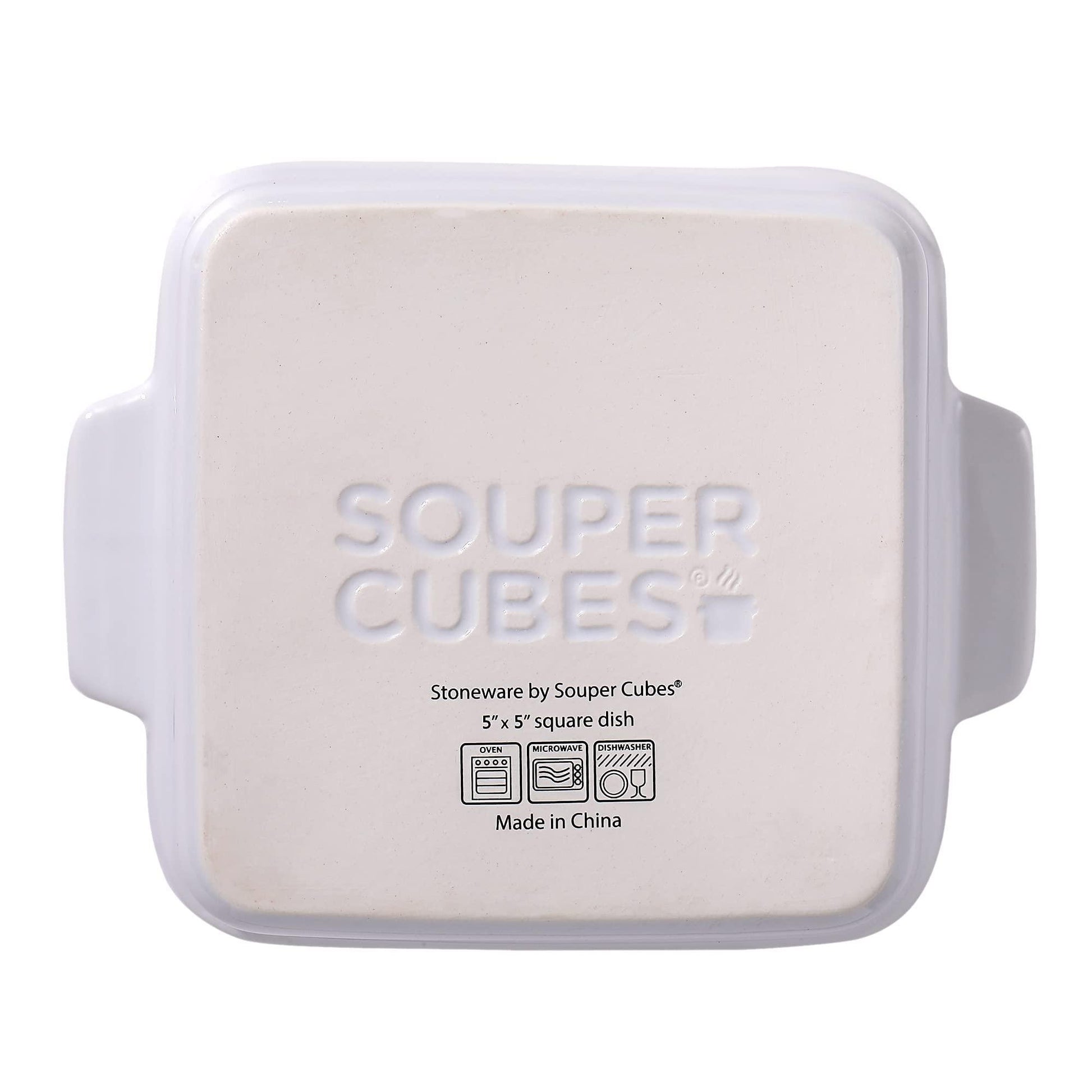 Souper Cubes Stoneware - 5" Square Baking Dish - Ceramic Baking Pan Set - Kitchen Essentials and Bakeware - Set of 2 - White - CookCave